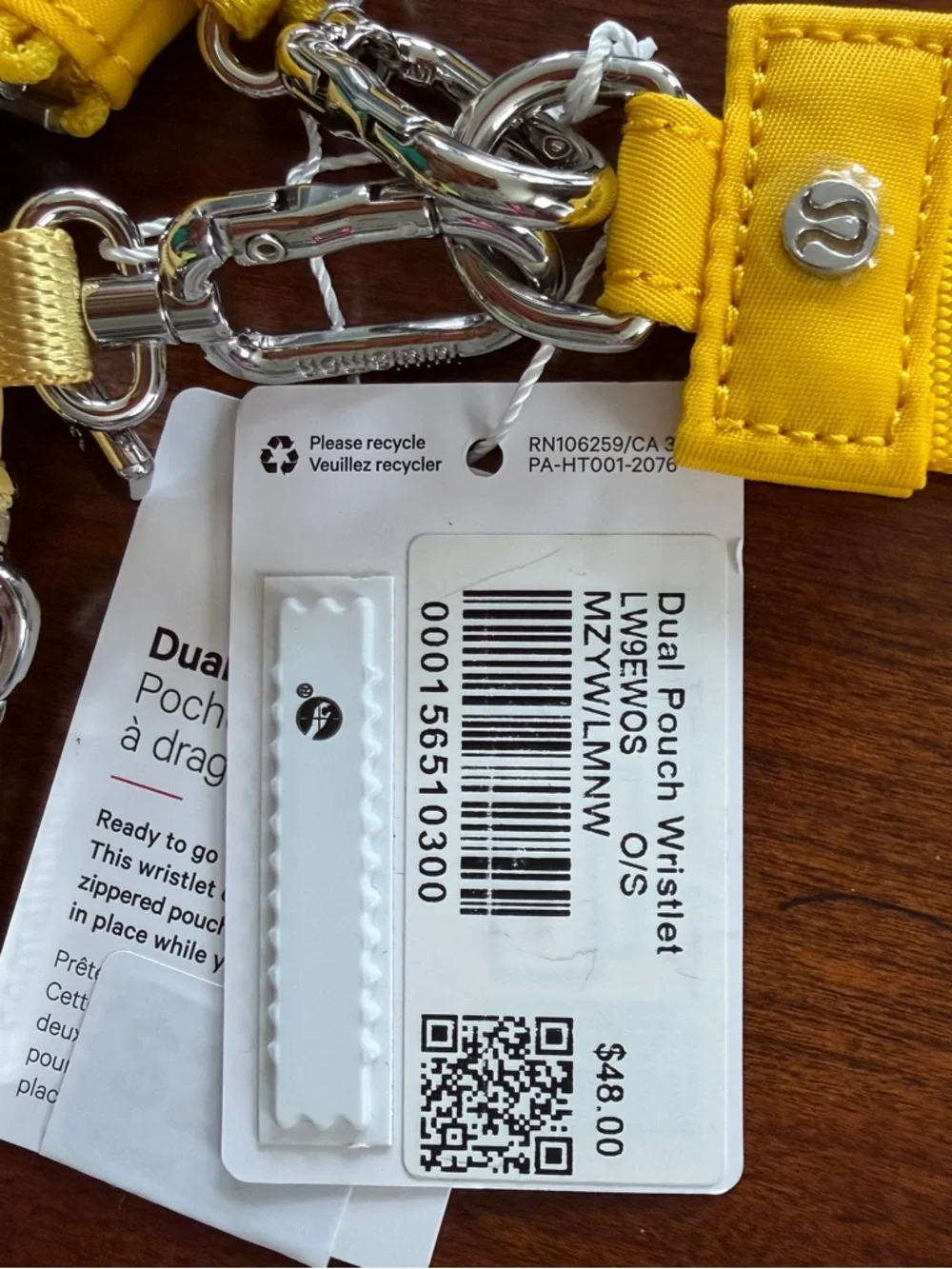 NWT lululemon Dual Pouch Wristlet Maize Yellow Lemon Wash